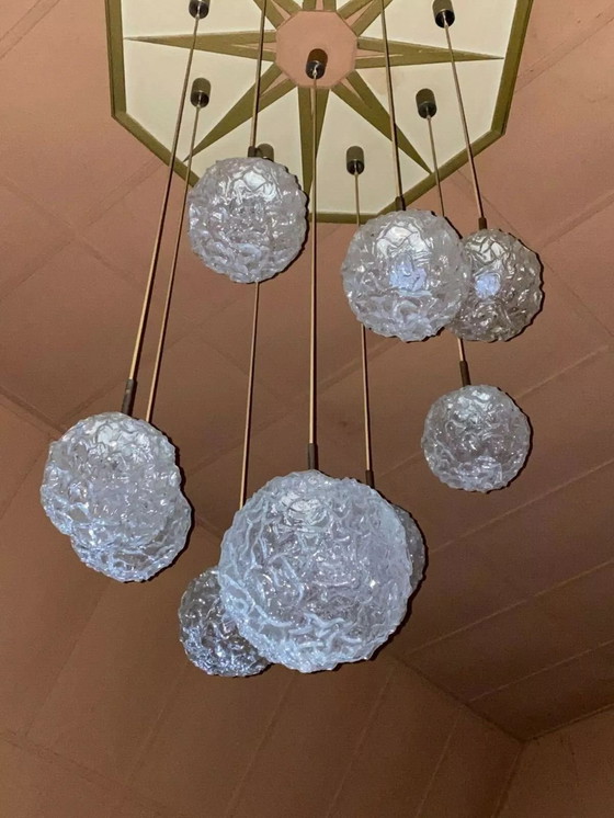 Image 1 of Lampada da soffitto XXL anni '60 e '70, lampada a sospensione, lampada a cascata, Hillebrand Design anni '60