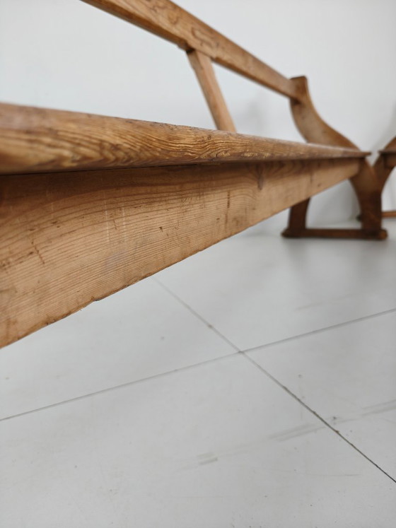 Bancs d'école victoriens en pin pitchpin – Vers 1900, Angleterre – Wood (photo 11 of 12)