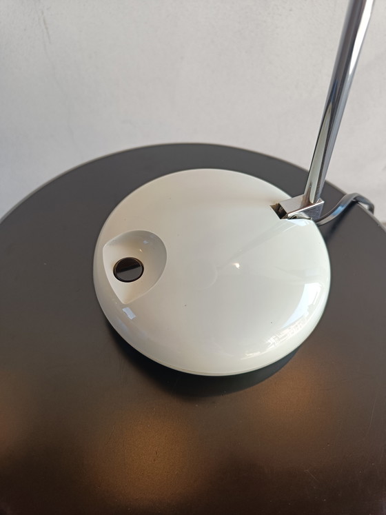 Image 1 of Vintage Space Age Table Lamp in White Plastic and Chrome, Italy 1970s/1980s