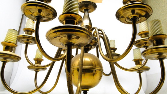 Vintage Metal Chandelier, Poland, 1980s – Brass (photo 13 of 13)