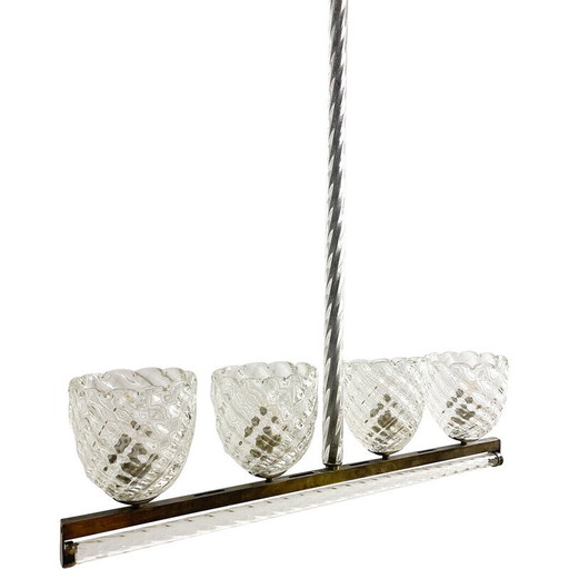 Vintage kroonluchter van Murano glas door Ercole Barovier, Italië 1930