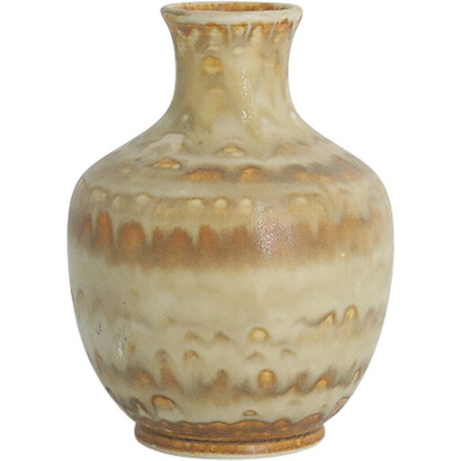 Vase de collection vintage en grès geige par Gunnar Borg pour Höganäs Keramik, Suède 1960