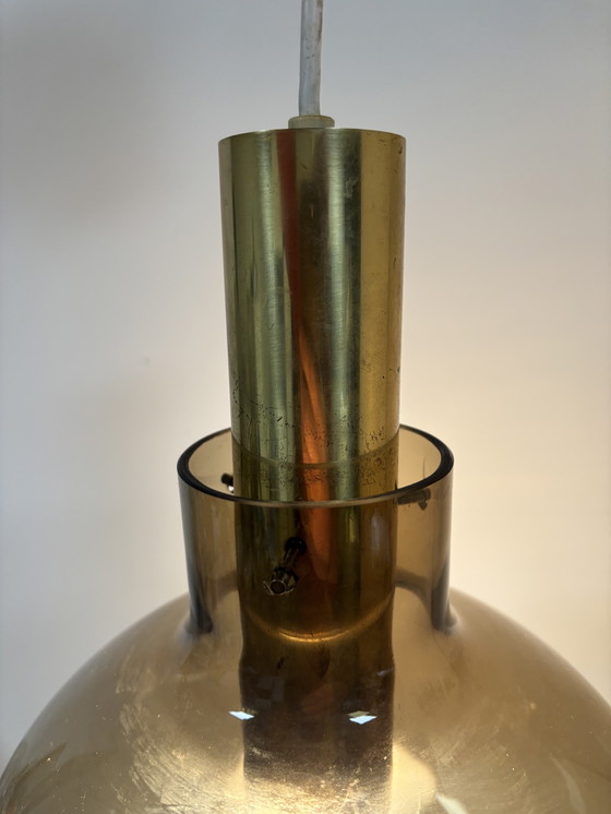 Image 1 of Suspension vintage originale conçue par Hans-Agne Jakobsson, fonctionnant au gaz de combustion et en laiton.