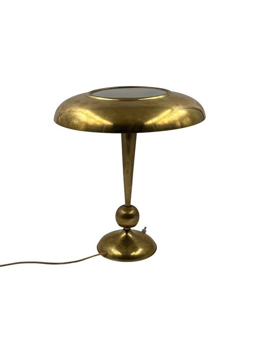 Oscar Torlasco, mod. 143 brass table / desk lamp, Prod. Lumi, Italy 1950s