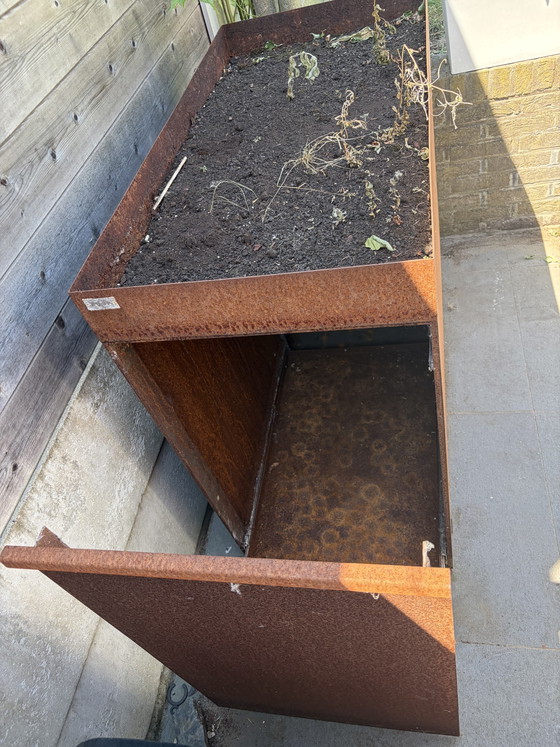 Image 1 of Jardinière et bac à déchets Kujp en acier Corten