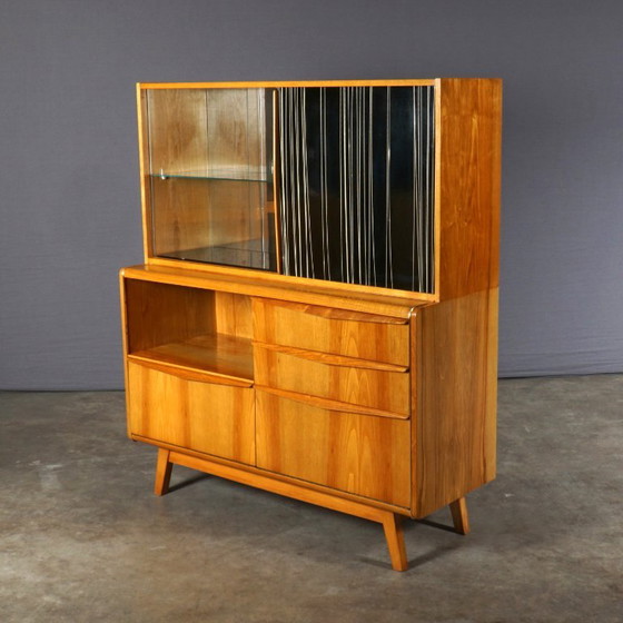 Vintage Cocktail Barkast Met Vitrine – Bohumil Landsman Voor Jitona – Jaren 60 – Vitrinekasten, Glass, Wood (photo 4 of 9)