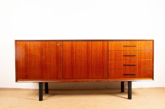 Image 1 of Modernist sideboard, 180 cm, French style in rosewood by Tricoire and Vecchione, TV unit 1960.