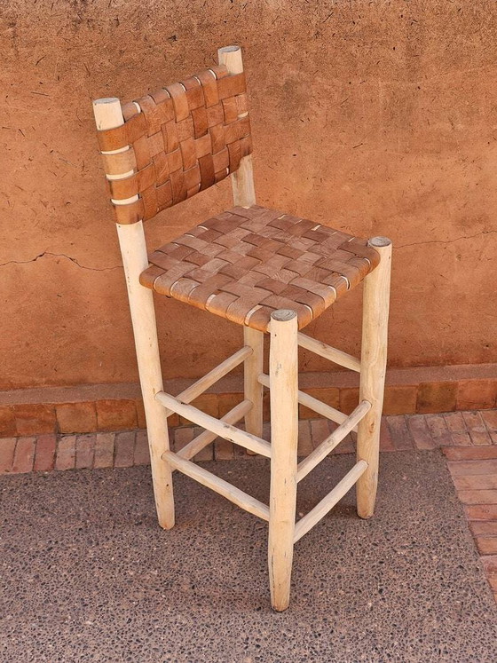 Taburete de bar marroquí – Taburetes de bar, Cuero, Madera, Bohemian (photo 5 of 6)