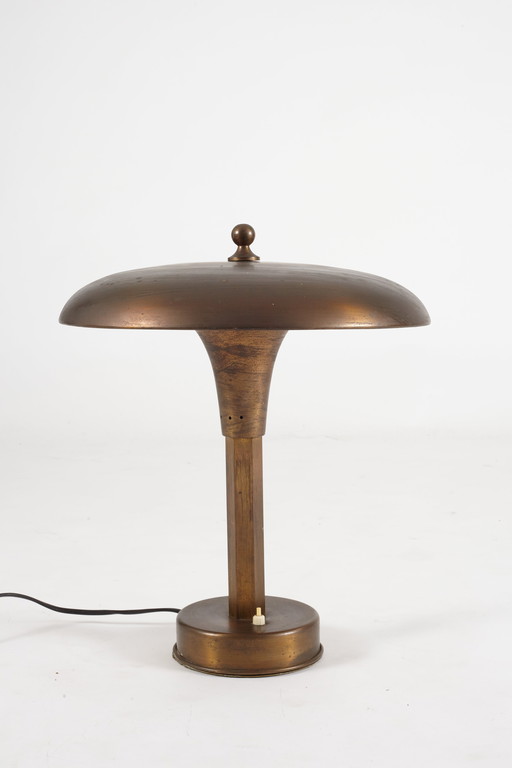 Art Deco/ Bauhaus mushroom table lamp brass