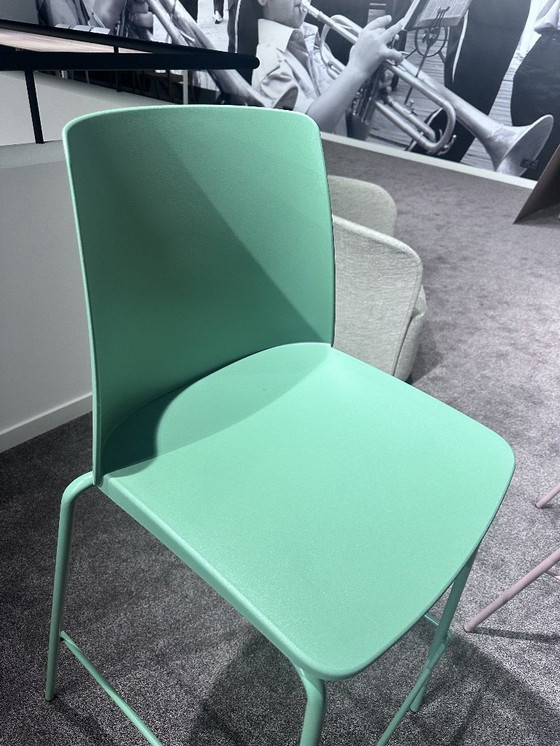 Image 1 of 2 green bar stools