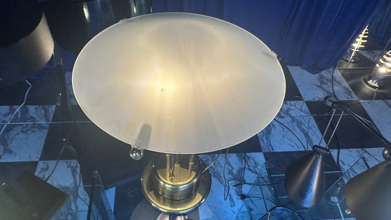 Image 1 of Lampe de table vintage 90s postmoderne or 80s Memphis Art Déco