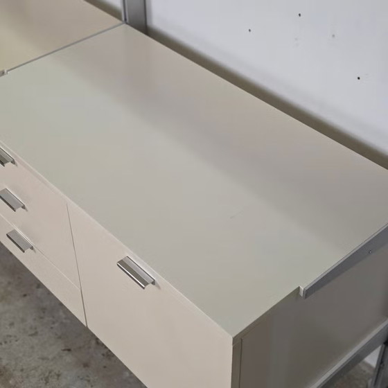 George Nelson, Herman Miller CSS Sistema a Parete, Divisorio, Armadi a muro, Alluminio, Metallo, Crema (foto 13 di 24)