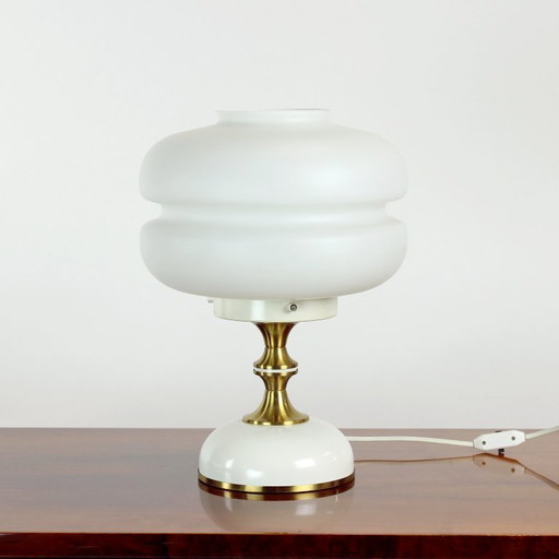 Space Age Table Lamp In Metal & Glass By Napako, Czechoslovakia 1970s