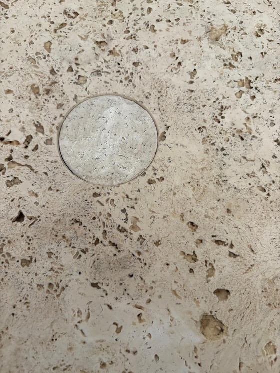 Image 1 of Travertijn salontafel, Angelo Mangiarotti, Italië, jaren 70