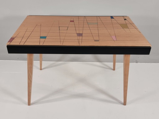 Mesa vintage de fresno, años 70