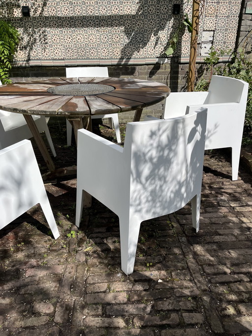 6x Philippe Starck Speelgoed Wit Tuinstoelen
