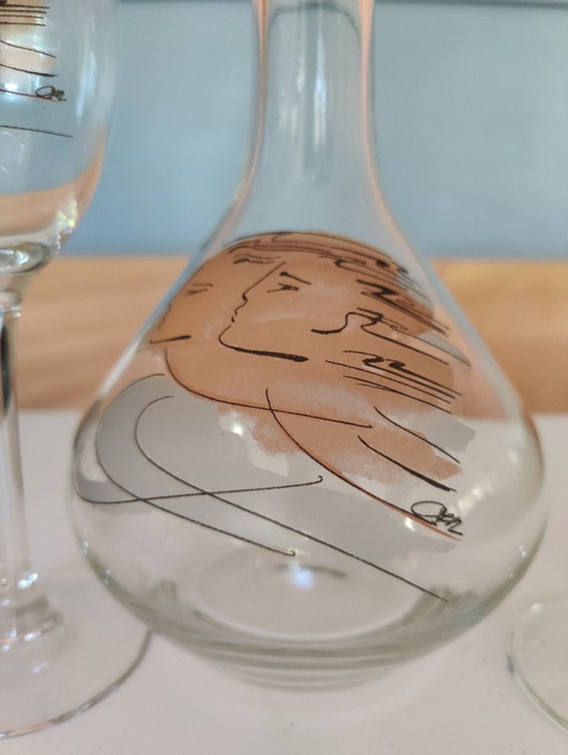 Set di 3 caraffe in vetro vintage Luminarc France anni '70. – glazen karaffen, Glass