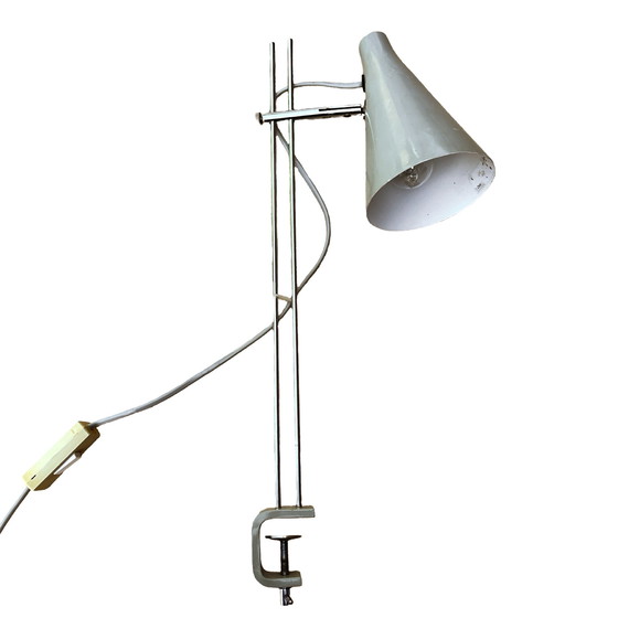 Image 1 of Graue Schreibtischlampe, entworfen von J. Hurka, Lidokov, Tschechoslowakei, 1960er Jahre