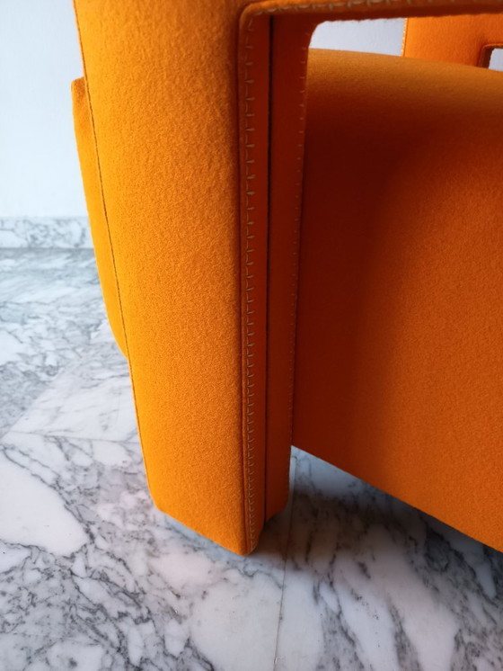 Image 1 of Fauteuil CASSINA Utrecht 637 en Laine Kvadrat Orange 13L par Gerrit Thomas Rietveld