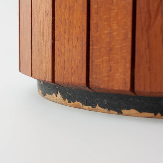 Secchiello per ghiaccio danese vintage in legno con dettagli in rame, anni '60, Accessori da tavola, Marrone (foto 18 di 18)