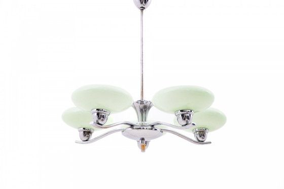 Image 1 of Lustre Art Déco, années 1950, en provenance de Pologne.