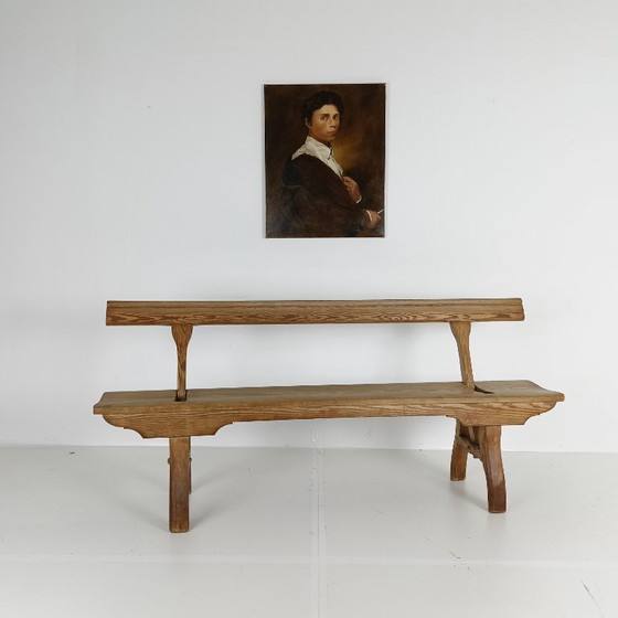 Image 1 of antica panca da treno vittoriana in pino