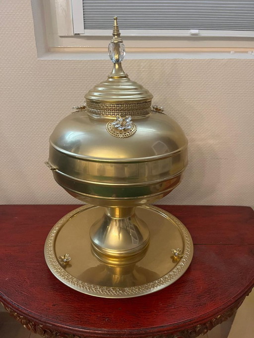 Grand récipient en métal - Brazier ou brûleur d'encens