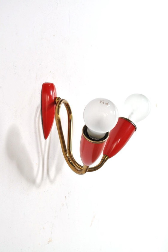 Image 1 of  Vintage messing Sputnik wandlamp, 1950s