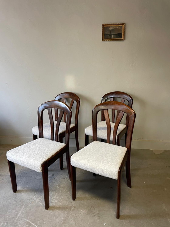 Image 1 of 4 chaises de salle à manger vintage