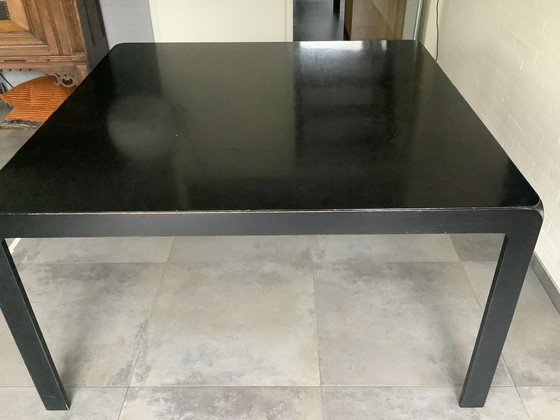 Image 1 of Tavolo da pranzo quadrato nero, design olandese anni '70
