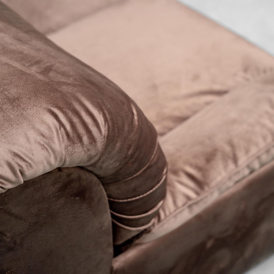 Paire de Chaises & fauteuils Vintage en Velours Marron – Années 70 – Velvet (photo 6 of 12)