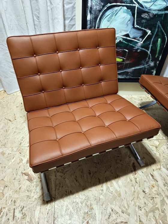 Image 1 of Sillones KNOLL Studio Barcelona (NUEVA Serie 2026) en piel natural (color coñac)