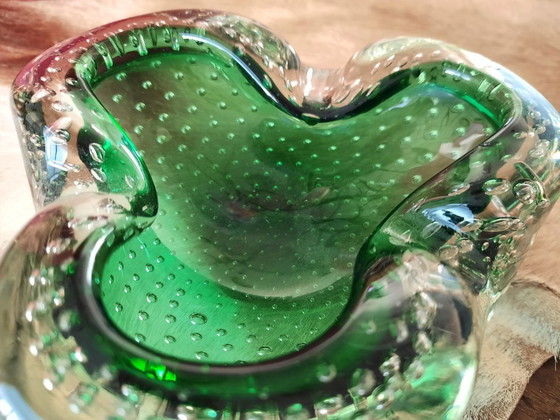 Image 1 of bol/cendrier en verre de Murano vintage – bullicante – dans le style de Flavio Poli