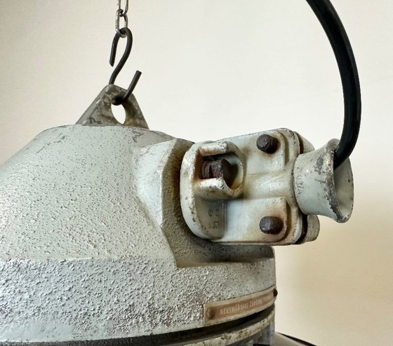 Image 1 of Grey Cast Aluminium Explosion Proof Lamp with Enameled Shade, 1970s