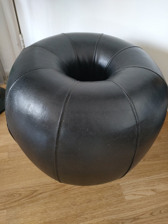 Image 1 of Design lederen poef kruk