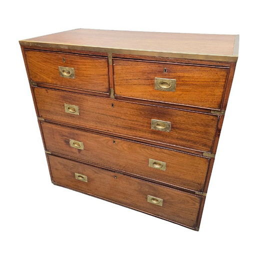 Antiek Engels mahonie Campaign ladekast, circa 1820/30