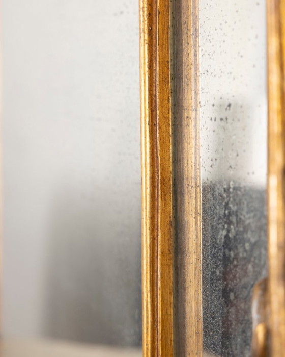Antique classic style console table in wood decorated with mirror from the late 19th century, Gold (photo 21 of 21)