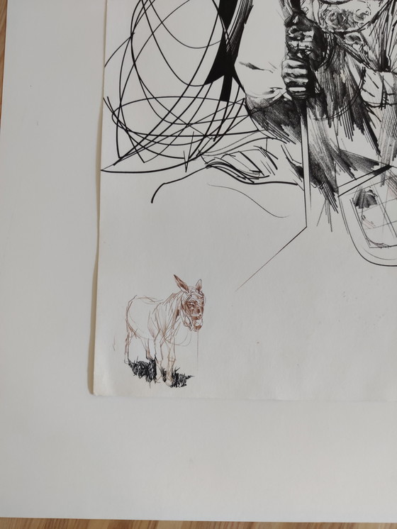 Image 1 of Raymond Moretti, Litografía, El Señor de la Mancha y Pancho