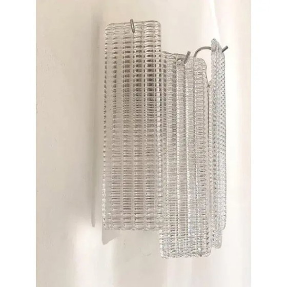 Image 1 of Simoeng “Listelli” Murano glazen wandlamp met diamantvormige strepen