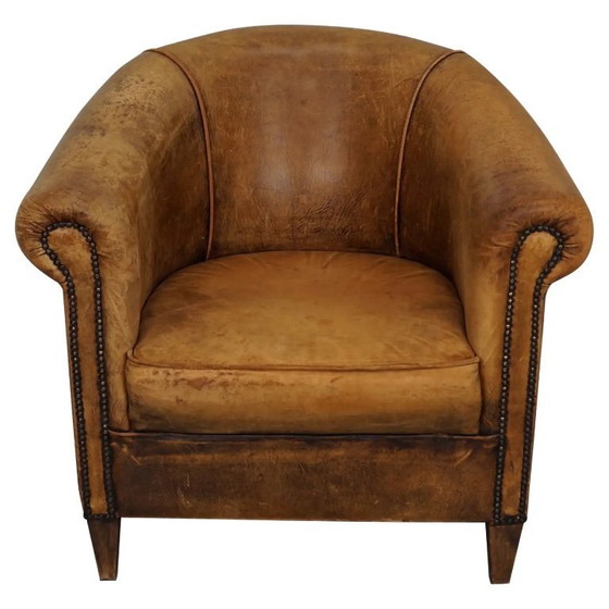 Image 1 of Vintage Nederlandse cognackleurige leren clubfauteuil