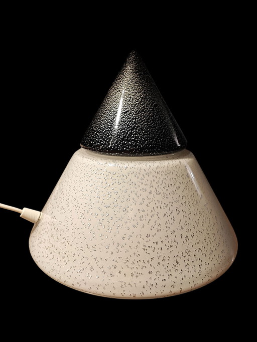 Lampe de table conique de Murano avec feuille d'argent