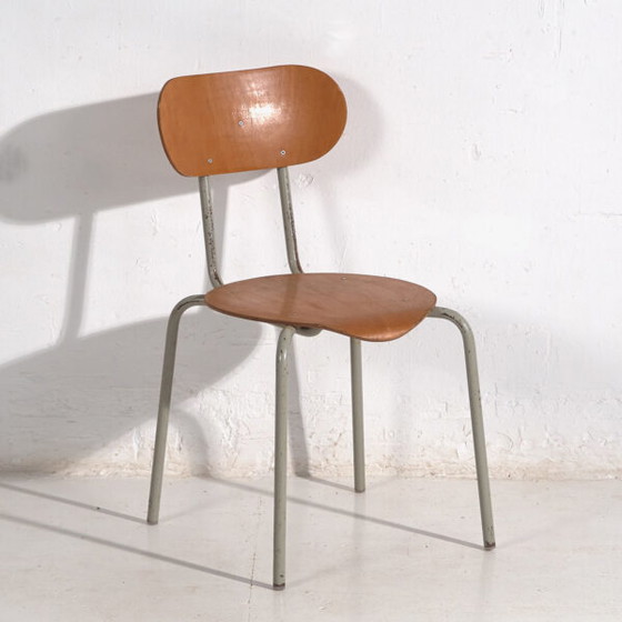 Sedia da scuola stile Mid-Century (c.1950) – Sedie da pranzo, Wood, Metal, Retro (photo 5 of 16)