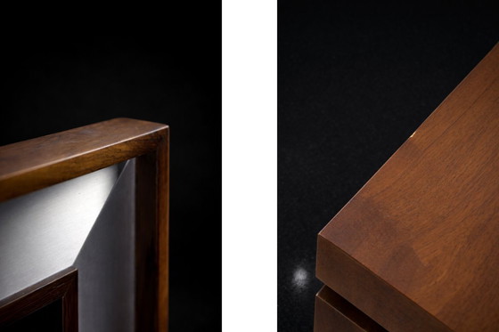 Image 1 of Vintage Mid-Century Scandinavian Modern Ambassador Console with Mirror from Fröseke Nybrofabriken Ab, 1970s, Set of 2