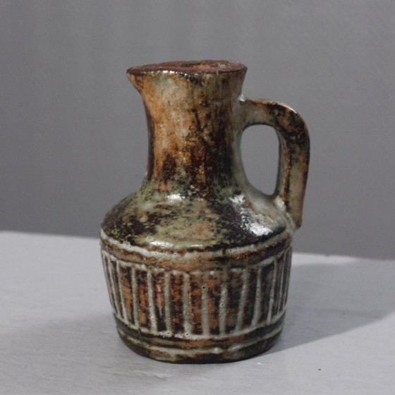 Image 1 of Olivier Pettit Lamp base in chamotte clay with incised geometric decoration, 1960s