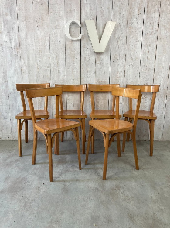 Set van 6 Baumann bistrostoelen – Eetkamerstoelen, Wood (photo 15 of 15)