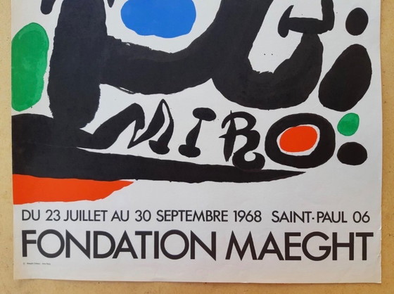 Image 1 of Vintage Mirò tentoonstellingsposter van Galerie Maeght, offset en lithografie, 1968