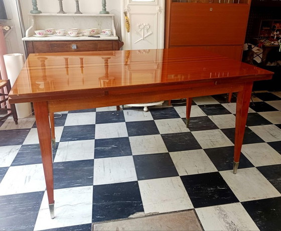 Table de salon mid-century vintage pieds compas – Tables de salle à manger, Bois (photo 7 of 14)