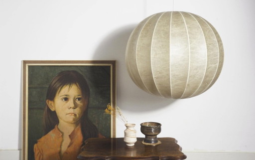 Cocoon Création Pendant Lamp 1960s Vintage Italian Flos Eisenkeil Mid Century Ceiling Light
