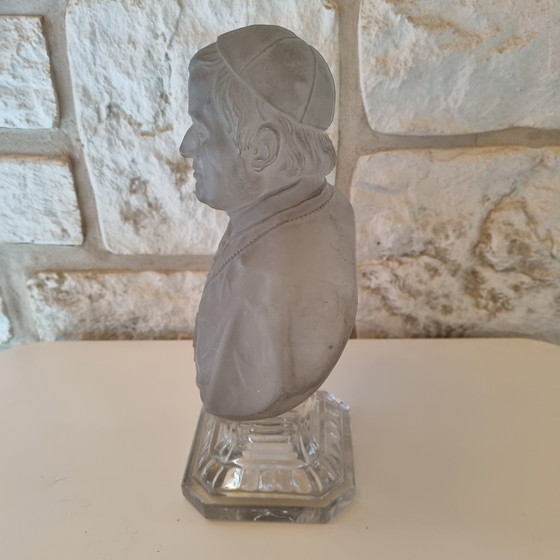 Image 1 of Buste Ancien en Cristal St Louis Pape Pie IX