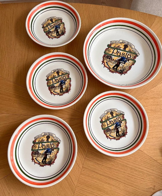 Image 1 of Vintage Italiaanse pastaborden + schaal 🍝🇮🇹